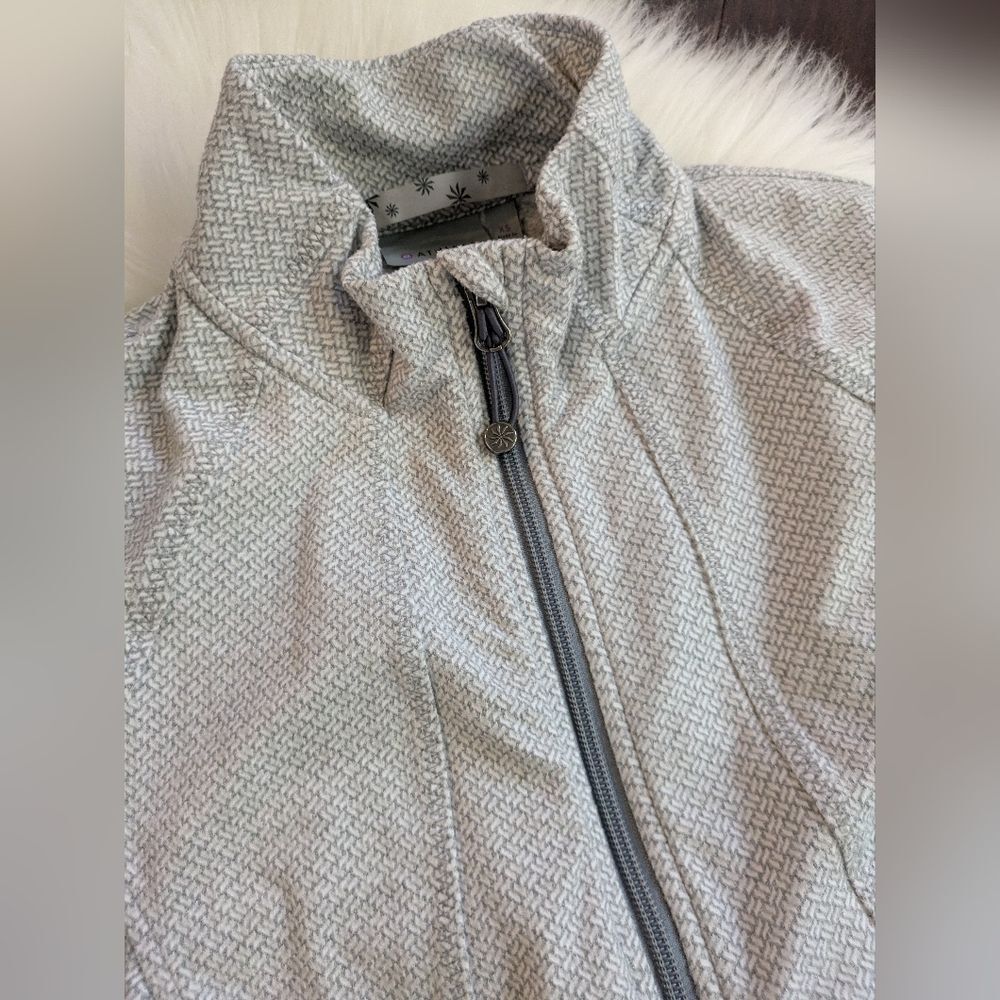 Athleta Criss Cross Hope Fitted Full Zip Up Gray Double Herringbone Jacket Sz XS - Picture 6 of 8